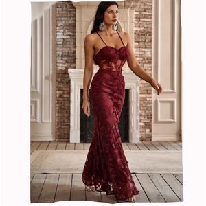 Burgundy butterfly dress